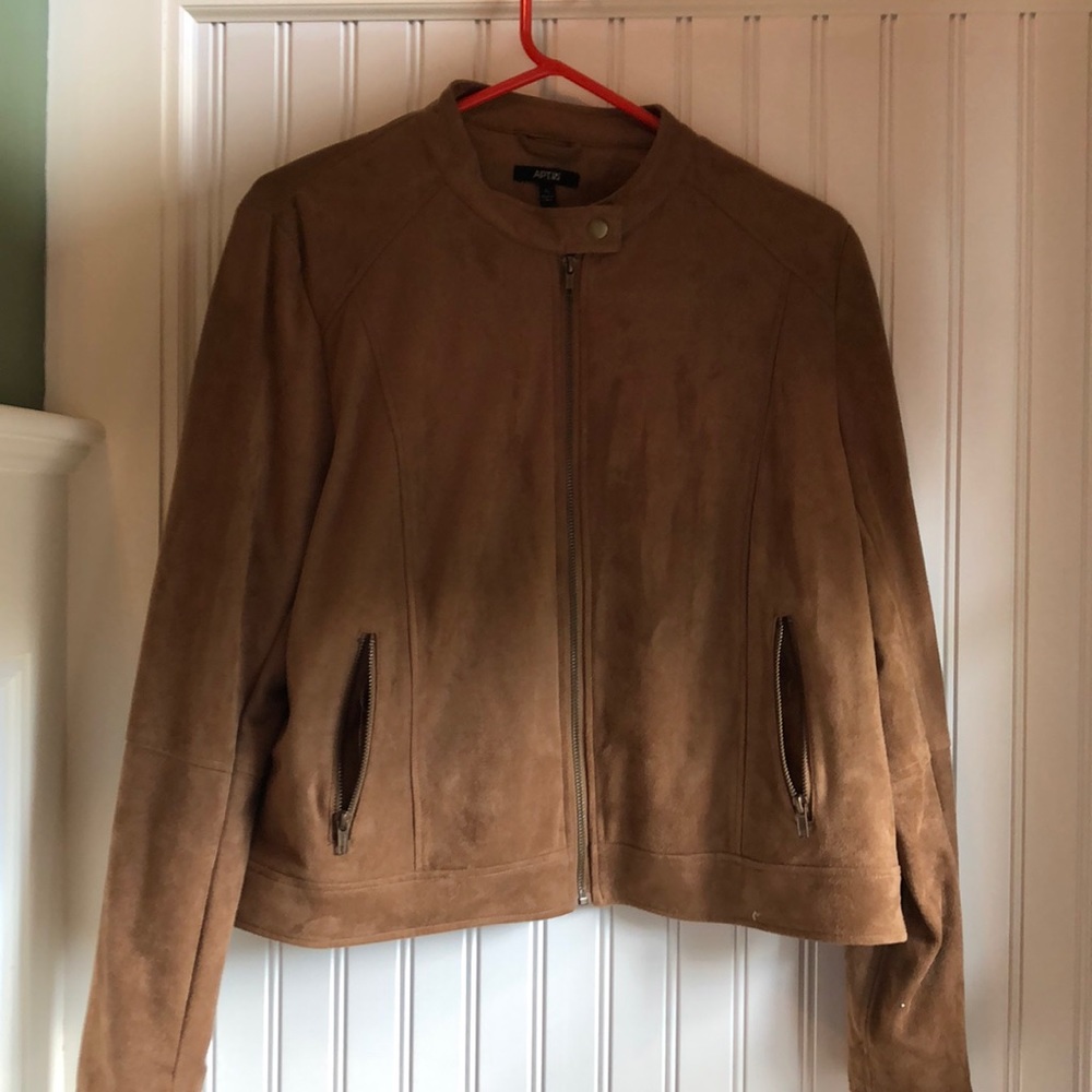 Tan faux suede lightweight jacket